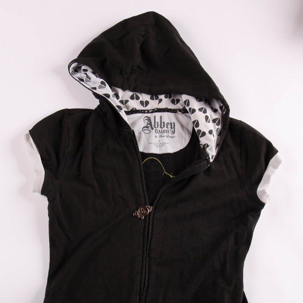 Vintage Abbey Dawn Hoodie Full Zip Avril Lavigne Sleeveless Teen Size Large
